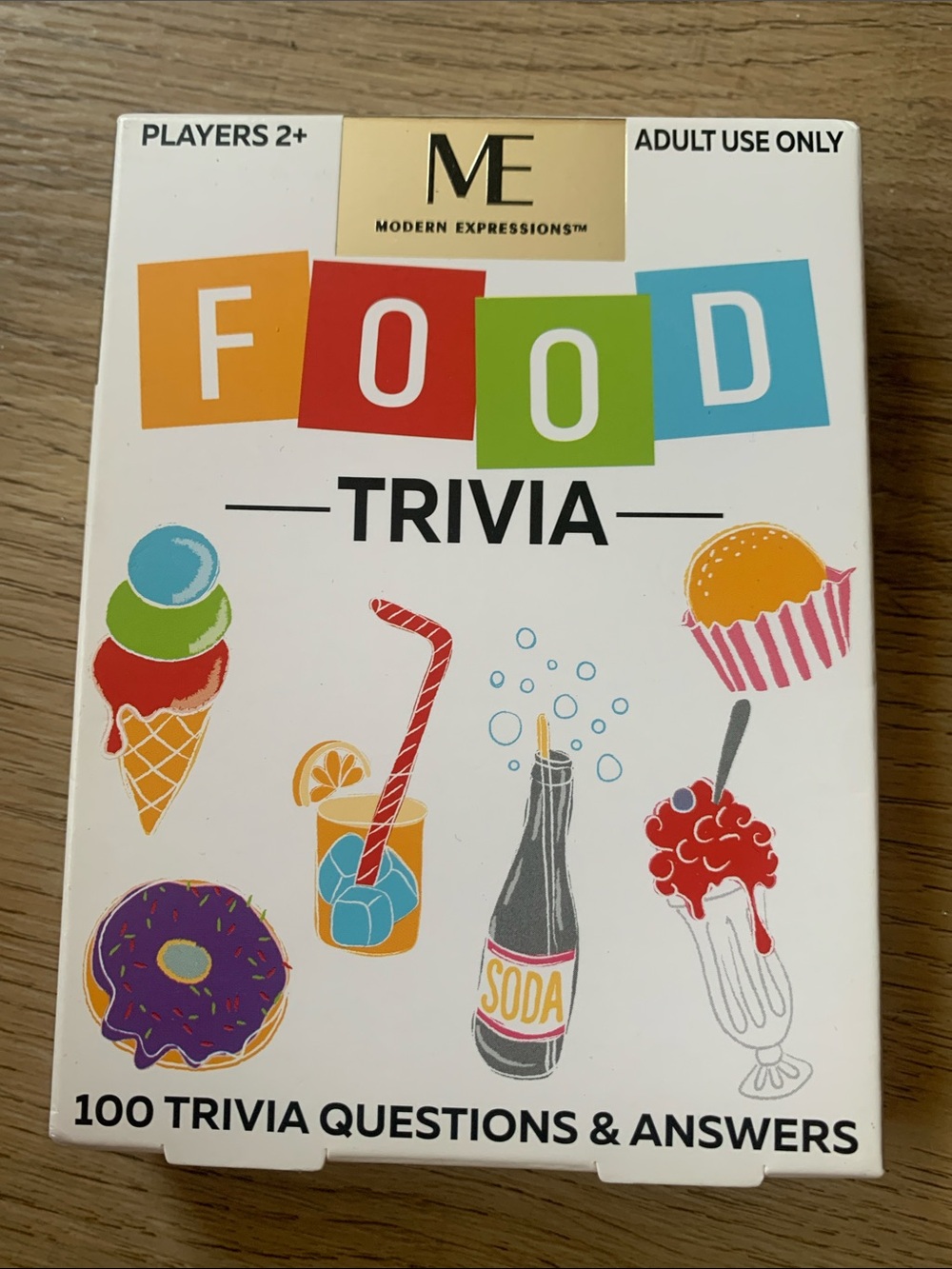 NWT Modern Expressions FOOD Trivia Card Game - White Multicolor Box